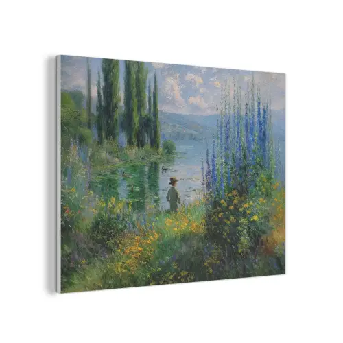 Bloemen - Meer - Bergen - Groen PET vilt klein -3d