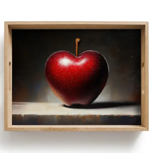 Apple - Hart - Rood Dienblad Rechthoek middel -z3d_shopping