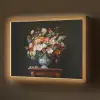 Boeket - Roze - Bloemen - Vaas Light Box met batterij (Wandlamp) middel -z3d_website