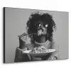 Vrouw - Pasta - Zwart - Wit Textielframe zwart klein -3d