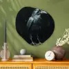 Raaf - Vogels - Zwart Wandcirkel Organisch Aluminium middel -sfeer2