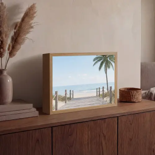 Palmbomen - Pad - Horizon Light Box met batterij (Wandlamp) middel -sfeer2