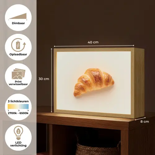 Croissant - Brood - Beige Light Box met batterij (Wandlamp) middel -USP_websiteoverzichtNL