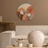 Olifanten - Oranje - Abstract Akoestische PET Vilt - Rond klein -sfeer1