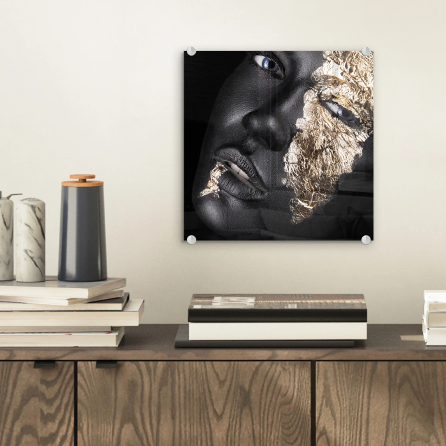 Vrouw - Goud - Zwart - Verf - Luxe plexiglas 5mm klein -sfeer1