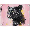 Zwart - Panter - Roze - Abstract tuinposter los doek klein -3d