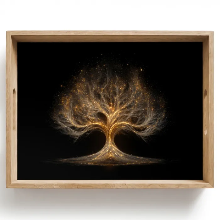Lichtjes - Boom - Abstract - Zwart Dienblad Rechthoek middel -z3d_shopping
