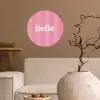 Roze - Gestreept - Belle Wandcirkel behangsticker klein -sfeer1