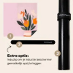 Tulpen - Vaas - Strepen - Paars Inductie beschermer vinyl 3mm middel -zzzzzzz-induclip_NL