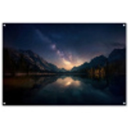 Kristalhelder meer - Bergen - Bergen tuinposter los doek groot -3d