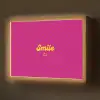 Smile - Stippen - Geel - Smiley - Roze Light Box met batterij (Wandlamp) middel -z3d_website