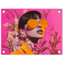 Zonnebril - Oranje - Vrouw - Planten tuinposter los doek klein -3d