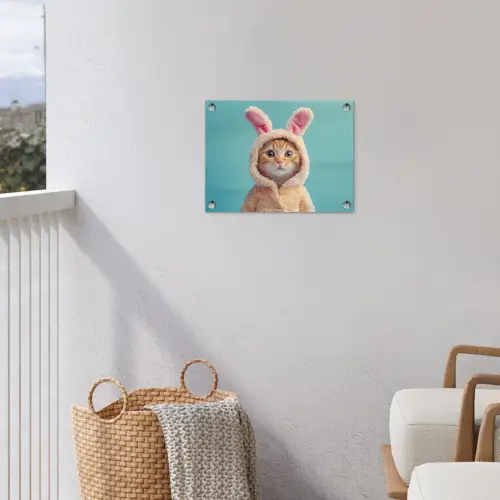 Paashaas - Kat - Kostuum tuinposter los doek klein -sfeer8