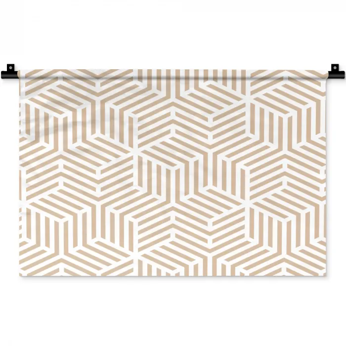 Beige - Geometrie - Patronen - Abstract Wandkleed katoen klein 269 -zz3d