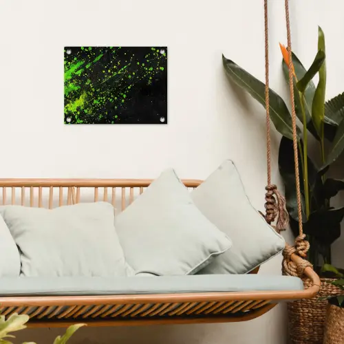 Gaming - Spetters - Groen - Chaotisch - Groen tuinposter los doek klein -sfeer7