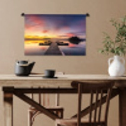 Steiger - Zonsondergang - Water - Zee - Reflectie Wandkleed katoen klein -sfeer6