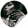 Sieraden - Vrouw - Ring - Zwart - Wit - Luxe Wandcirkel behangsticker klein -3d