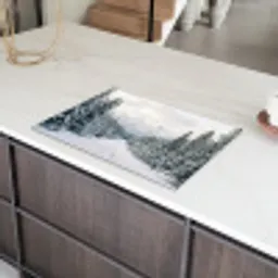 Weg - Sneeuw - Naaldbos - Winter - Avontuurlijk Inductie beschermer vinyl 3mm klein -sfeer8