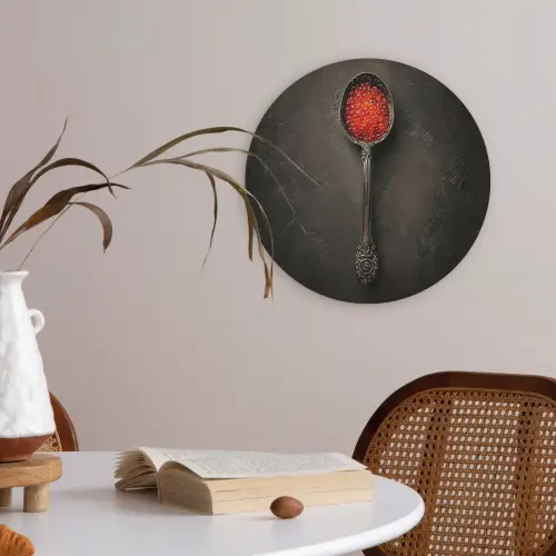 Zwart - Lepel - Caviar Akoestische PET Vilt - Rond klein -sfeer3