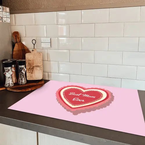Tekst - Hartje - Moeder - Roze Inductie beschermer vinyl 3mm klein -sfeer3