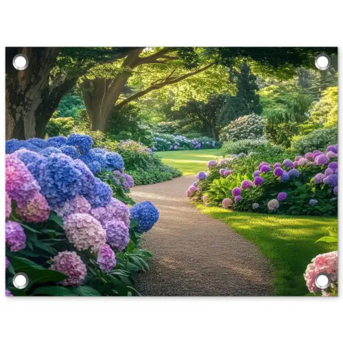 Hortensia- Park - Pad tuinposter los doek klein -3d