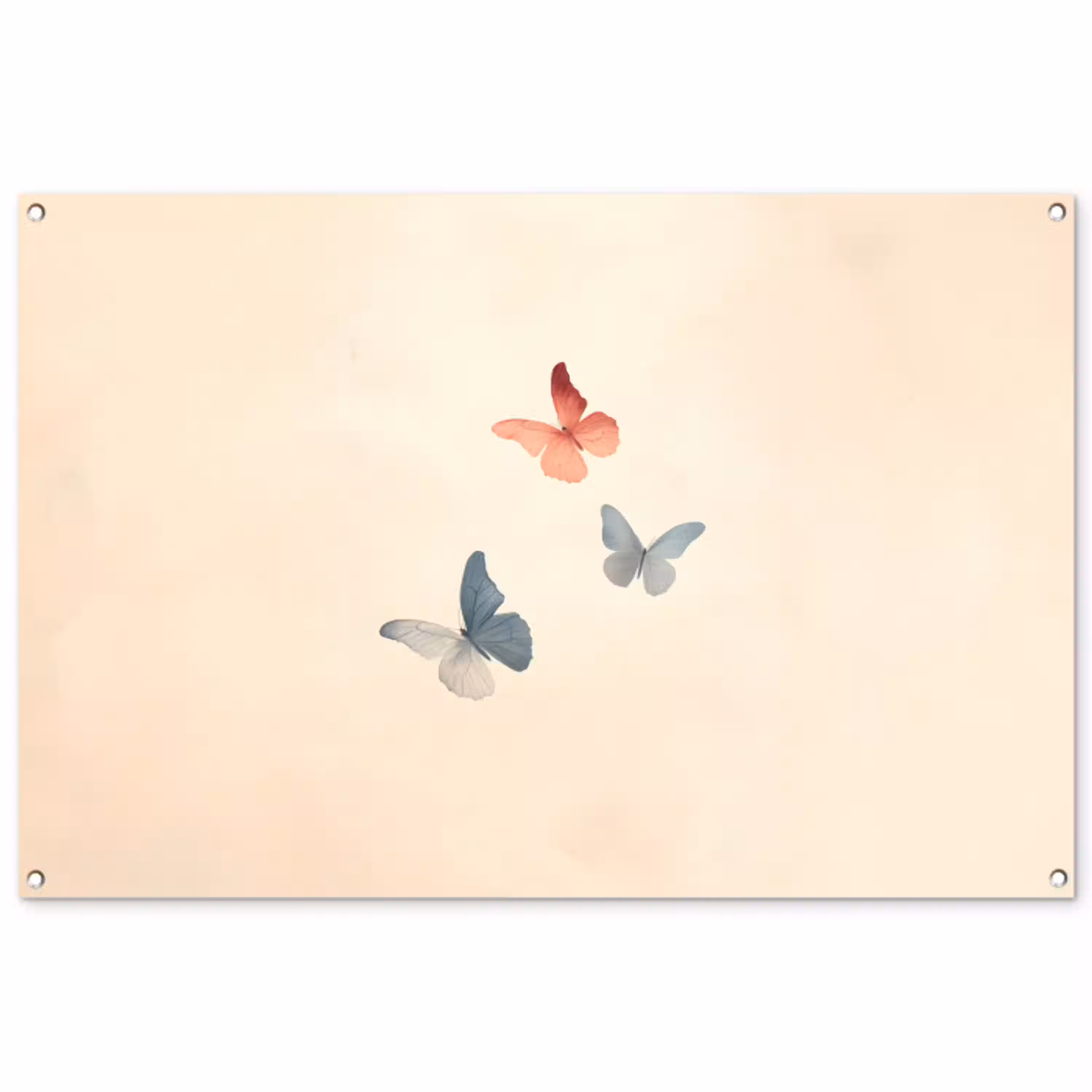 Vlinders - Minimalistisch - Roze tuinposter los doek groot -3d