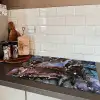 Marmer - Goud - Rosé Inductie beschermer vinyl 3mm klein -sfeer3