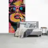 Portret - Vrouw - Abstract - Zonnebril fotobehang vinyl groot -slaapkamer