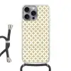 Symmetrisch - Motief - Beige Hoesje iPhone 16 Pro Max met koord klein 804 -3d