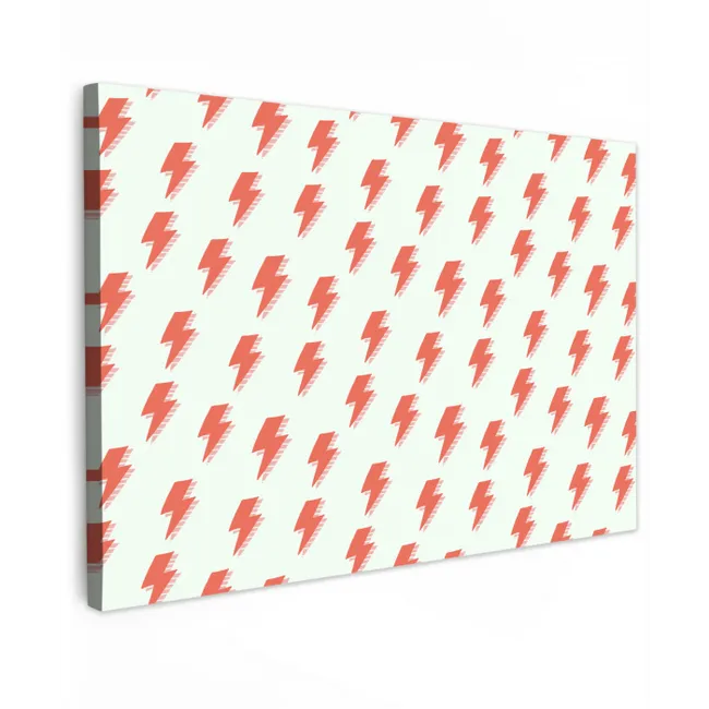 Wit - Rode - Bliksem Tuinposter op houten frame 2 cm dik klein 845 -3d