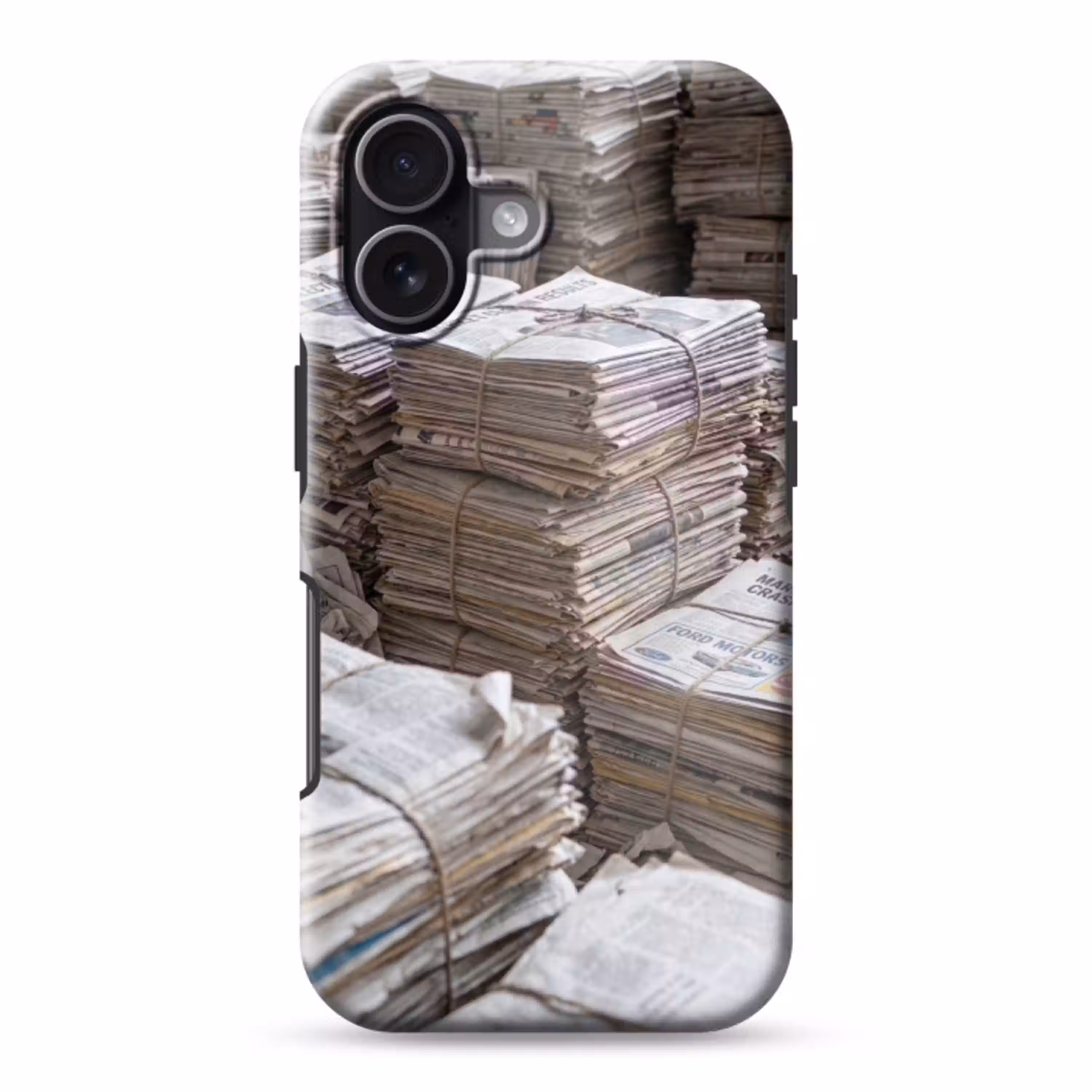 Kranten - Stapels - Touw - Informatie - Vintage Toughcase MagSafe Apple iPhone 17 klein -3d