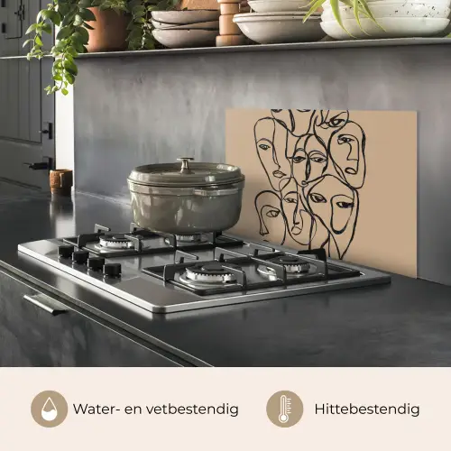 Gezichtenzee - Lijntekening - Abstract keuken achterwand spatscherm klein -usp_NL