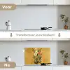 Bladeren - Boeket - Bloemen - Geel keuken achterwand spatscherm klein -voor_na_NL