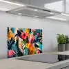 Schilderij - Abstract - Bloemen - Roze keuken achterwand spatscherm klein -3d_schuin