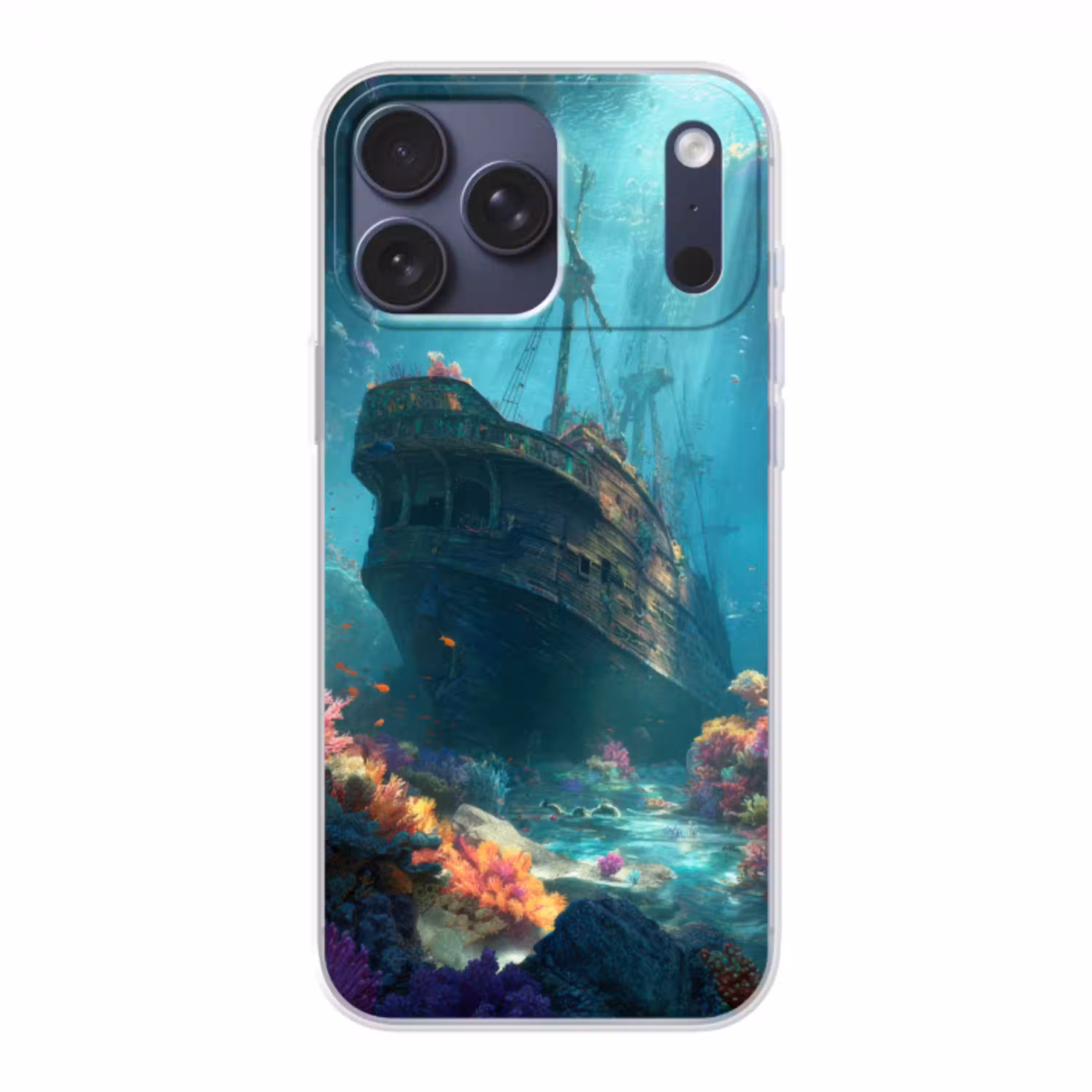 Schip - Hout - Koraalriffen - Zonlicht Telefoonhoesje iPhone 17 Pro Max klein -3d