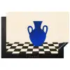 Vaas - Blauw - Geblokt - Modern Inductie beschermer vinyl 3mm klein -3d