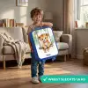 Leeuwenwelpje met schommel illustratie Kinderkoffer - Blauw klein -sfeer2_NL