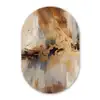 Modern - Bruin - Abstract - Beige Wandcirkel Ovaal Forex klein -3d