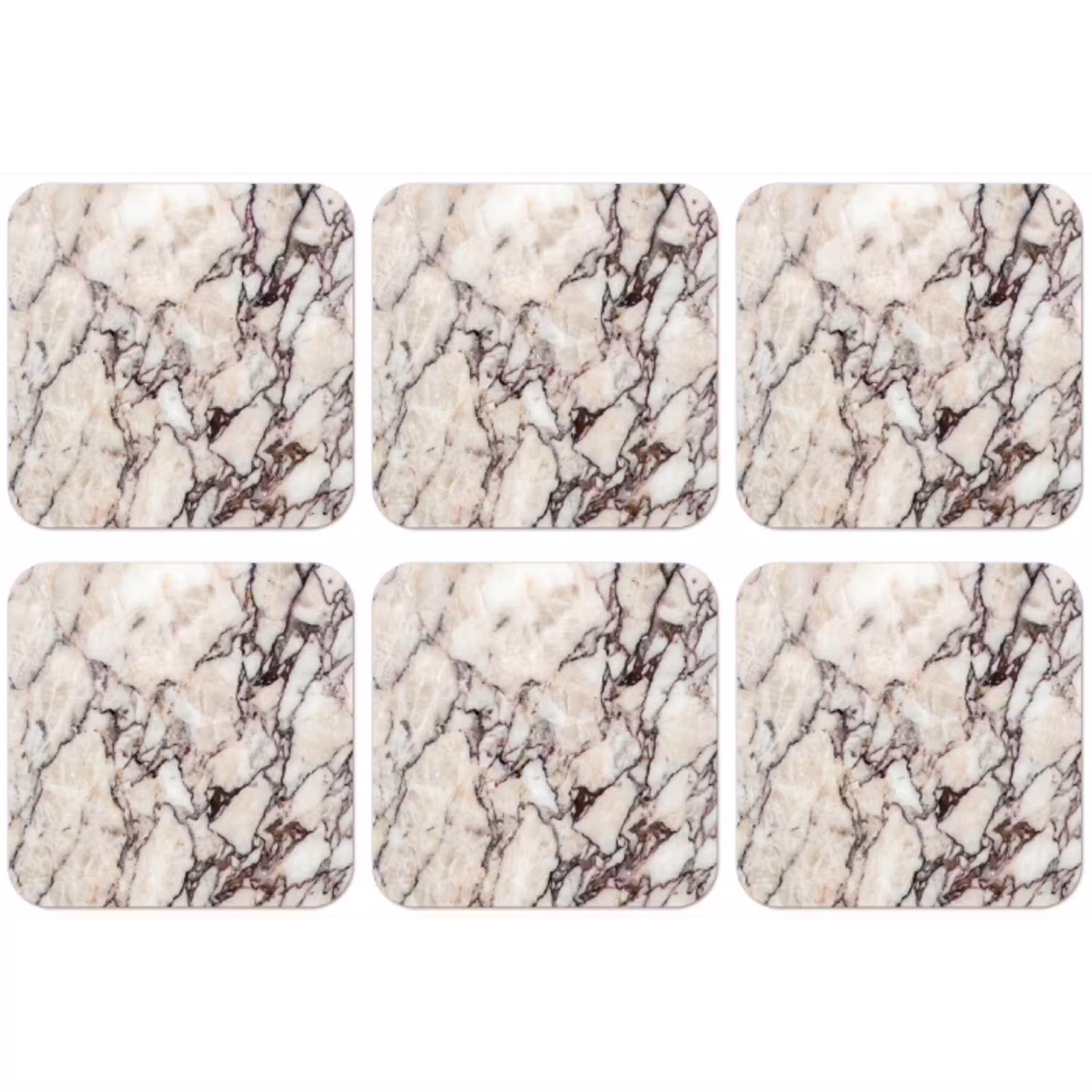 Marmer - Textuur - Abstract - Wit - Bruin onderzetter kurk middel -zkaufland3dotto