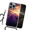 Lavendelveld - Quote - Zonsondergang Hoesje iPhone 16 Pro Max met koord klein -sfeer1