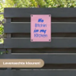 Quote - Blauw - Lettertype - Keuken tuinposter los doek klein -sfeer3