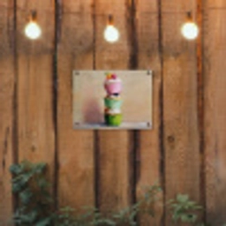 Cupcakes - Gestapeld - Kleurrijk - Fruit tuinposter los doek klein -sfeer1