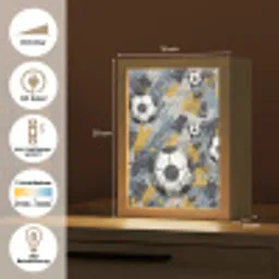 Voetbal - Abstract - Sport - Kleurrijk Light Box met kabel (Kinderlampje) klein -USP_DE