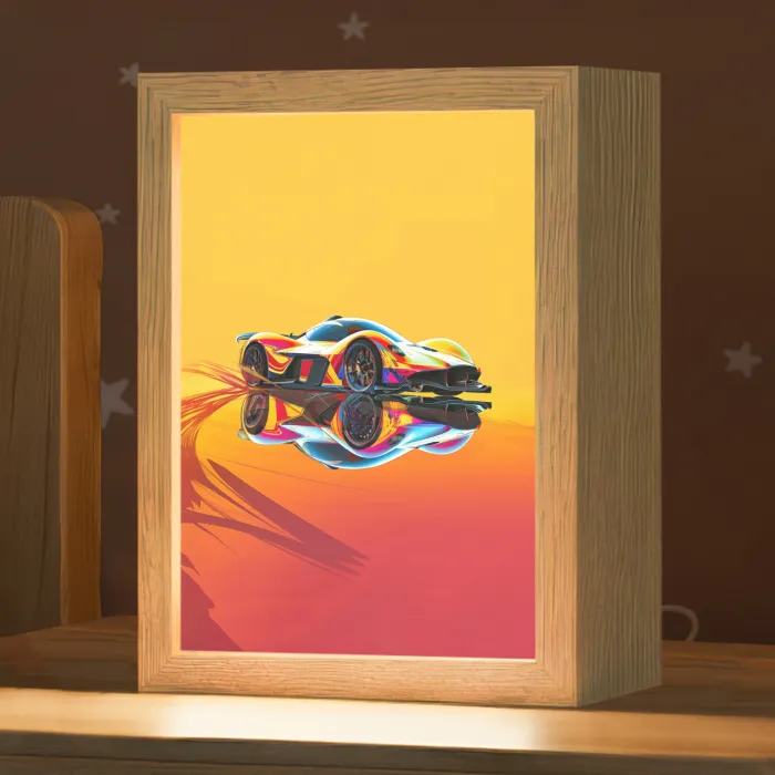 Auto - Race  - F1 - Jongens - Geel - Rood Light Box met kabel klein -zzz_3d_website