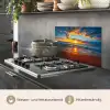 Zee - Zonsondergang - Strand - Wolken - Oranje keuken achterwand spatscherm klein -usp_DE