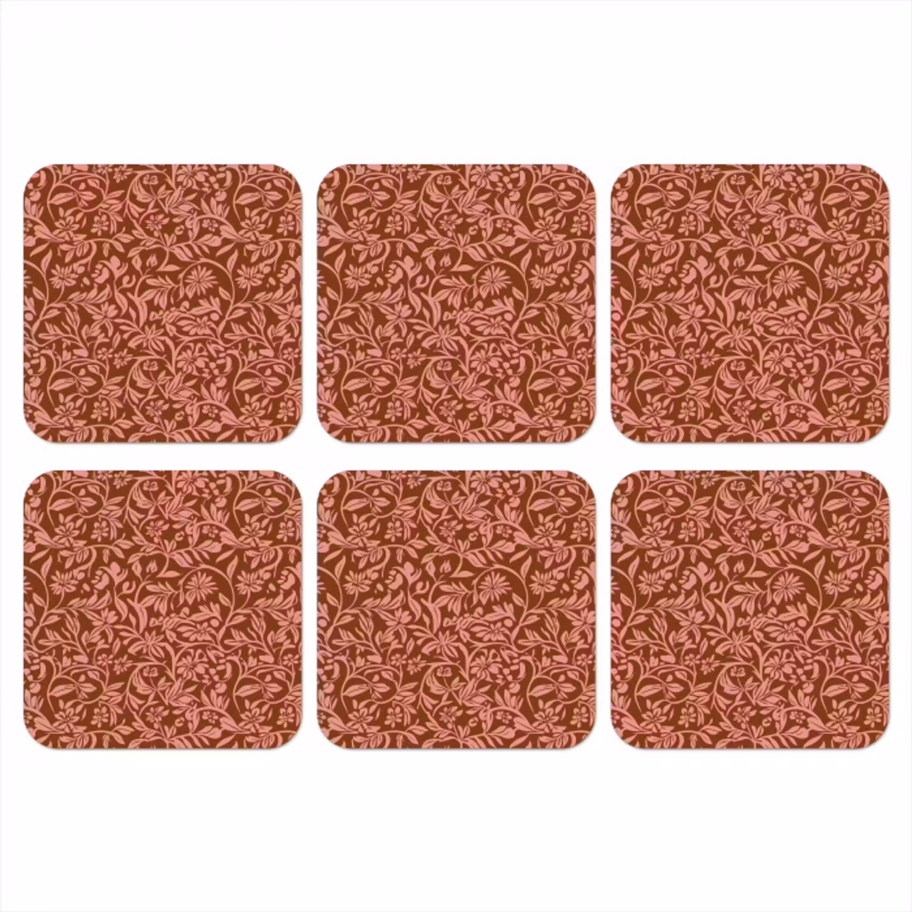 Bloemen - Print - Roze onderzetter kurk middel 366 -3d