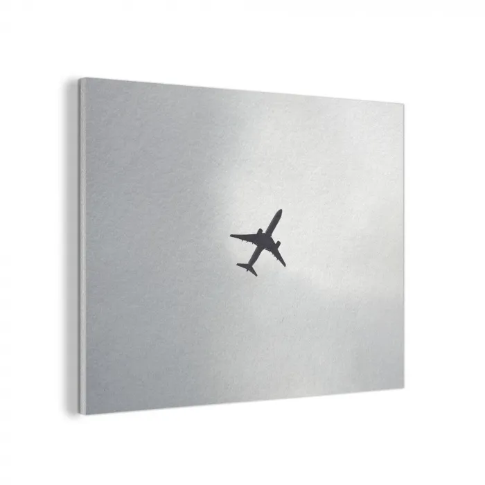 Minimalistisch - Silhouet - Zwart - Vliegtuig PET vilt klein -3d