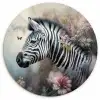 Zebra in de Bloesemnevel KitchenYeah - Keuken - Wandcirkel Forex klein -3d