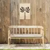 Bladeren - Gestreept - Stengel - Beige Tuinposter op houten frame 2 cm dik klein -sfeer4