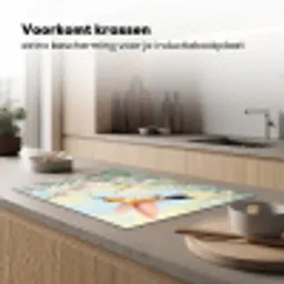 Kolibrie - Illustratie - Kleurrijk Inductie beschermer vinyl 3mm klein -sfeer1